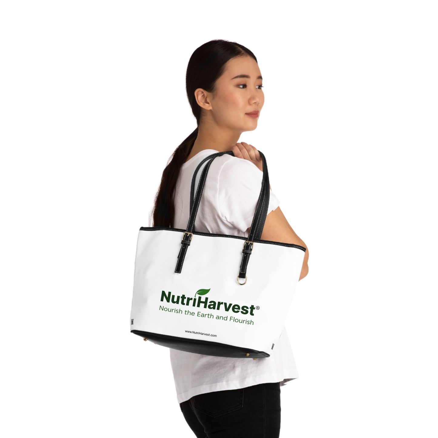 PU Leather Tote Bag - NutriHarvest Nourish the Earth and Flourish