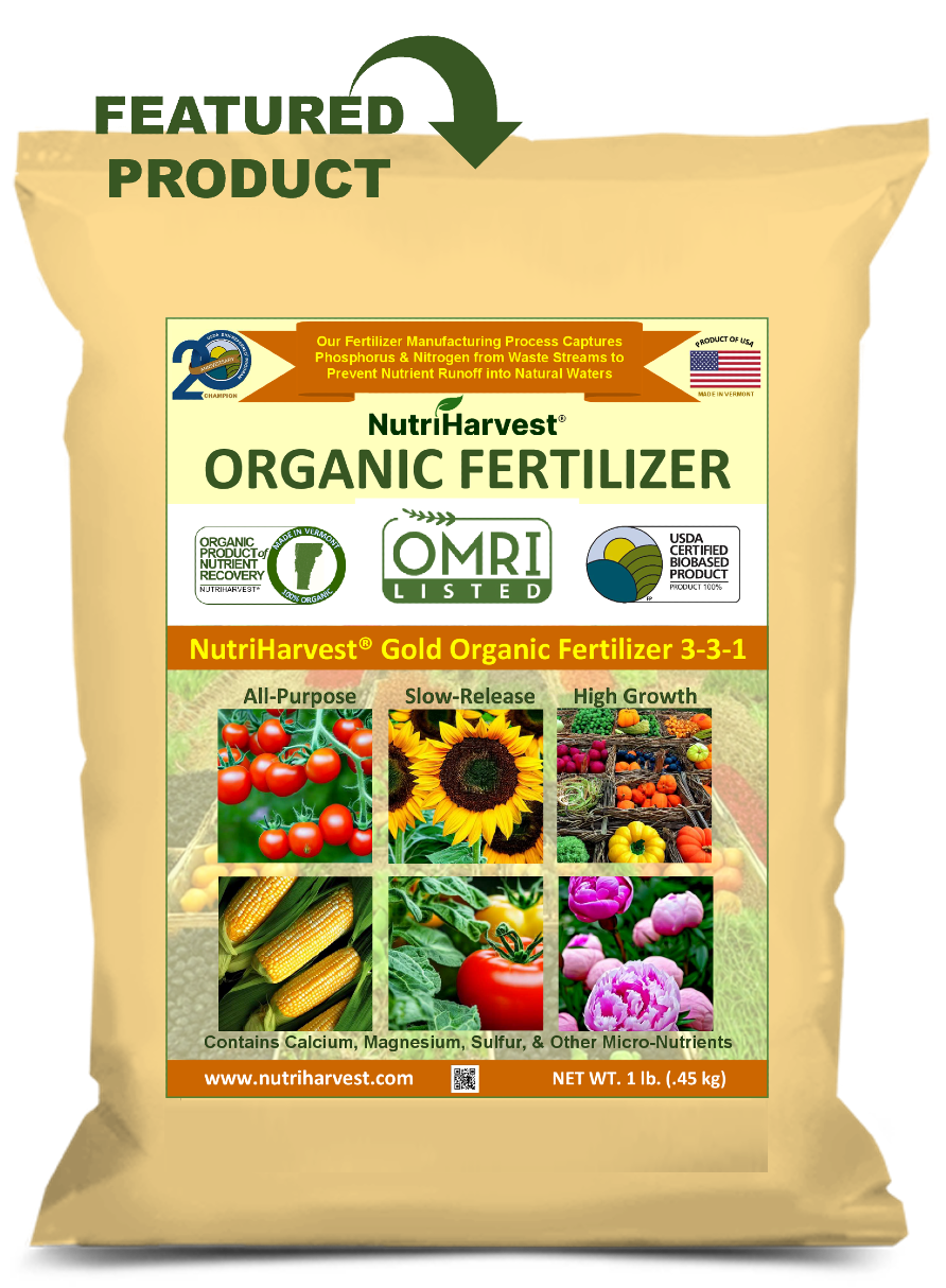 NutriHarvest® Gold Super Organic Fertilizer 3-3-1, OMRI Listed, 100% USDA-certified Biobased, low-potassium, in Resealable Bag
