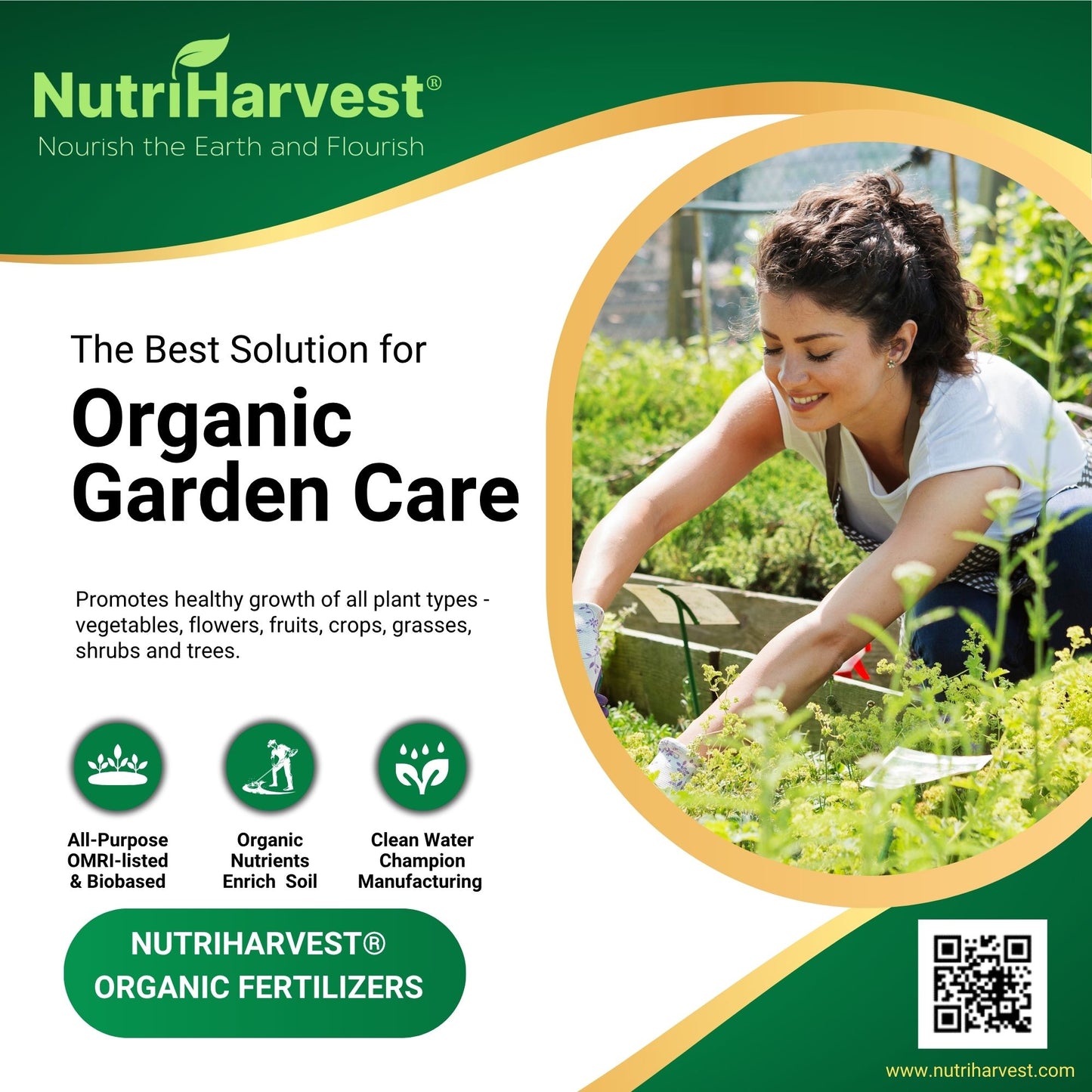 NutriHarvest® Premium Organic Soil Mix USDA Certified Bio-based No-Peat
