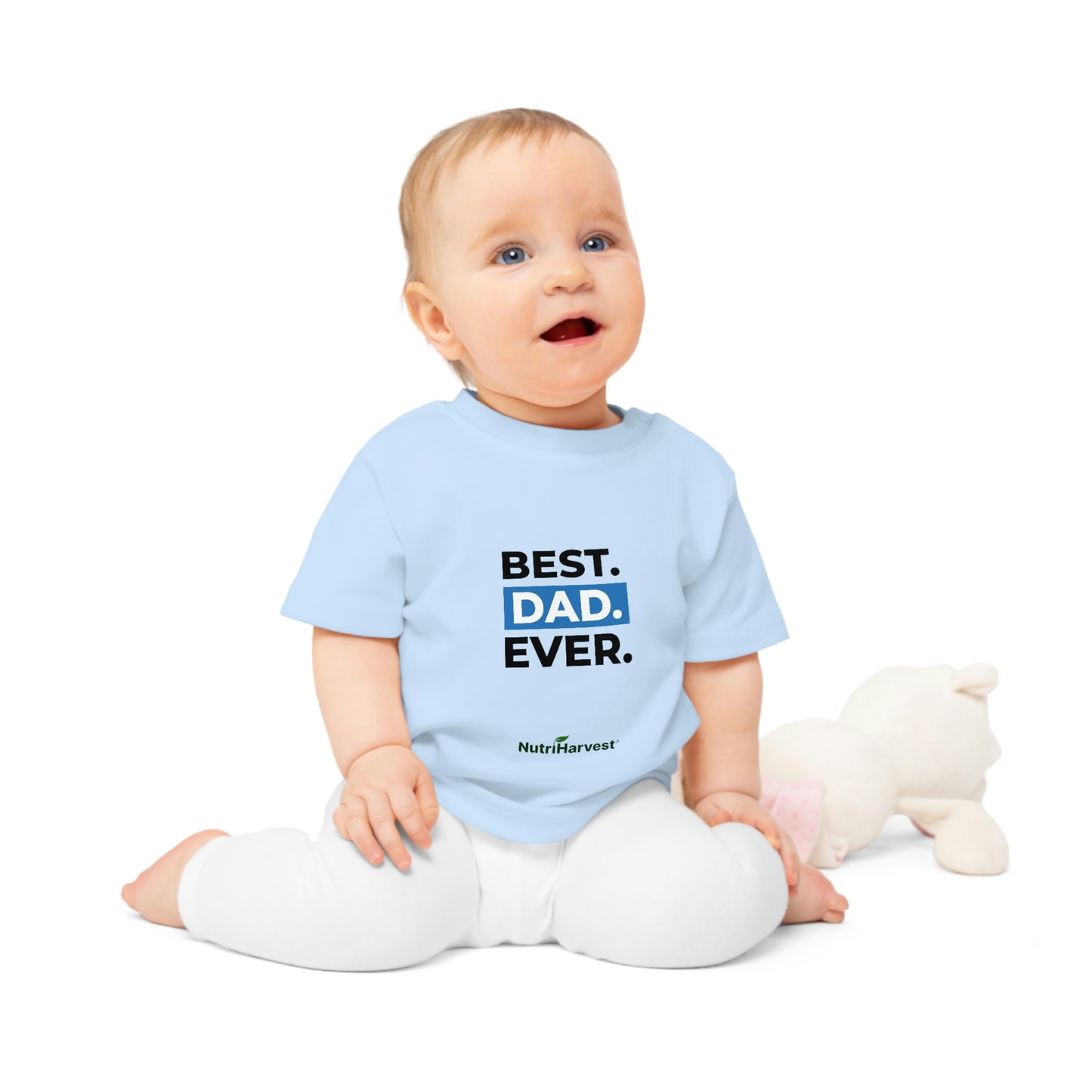 Organic Baby T-Shirt in Dusty Blue, Powder Pink, and White