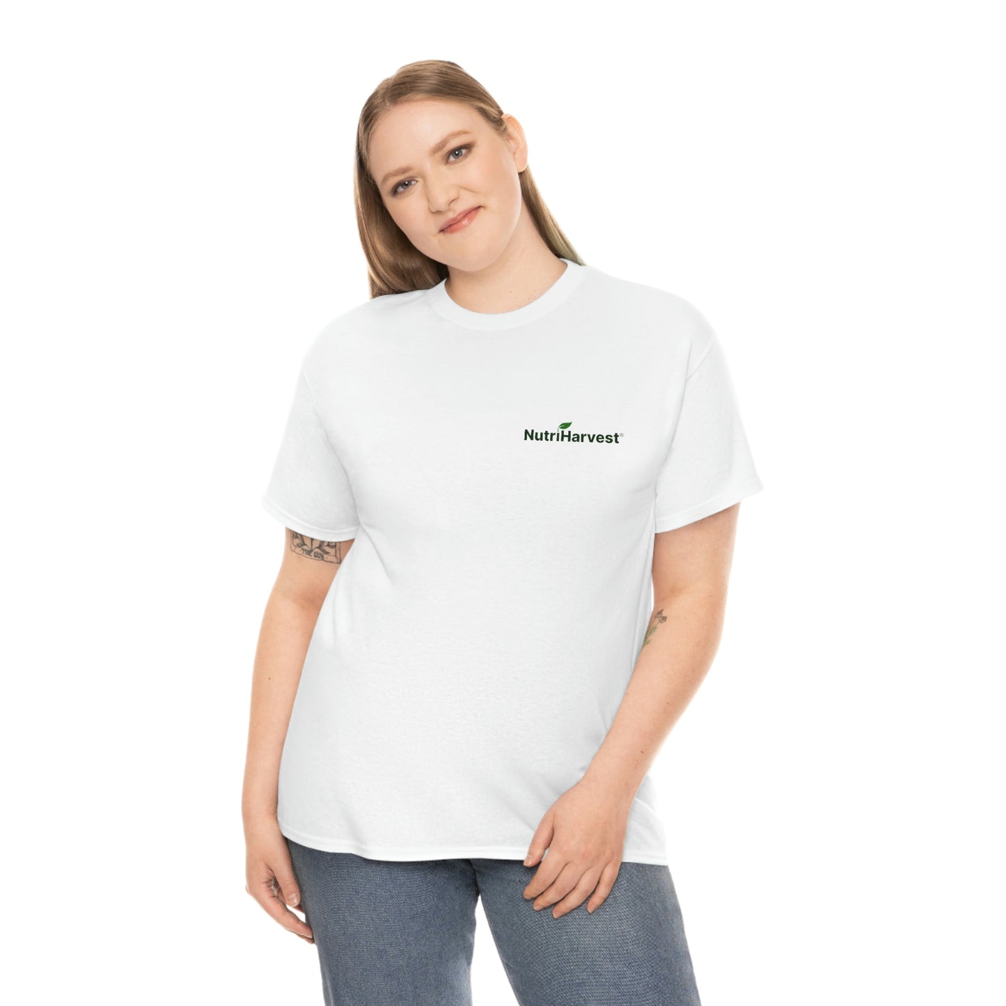 Unisex Heavy Cotton Tee NutriHarvest® in White, Ash, Sand, and Light Blue