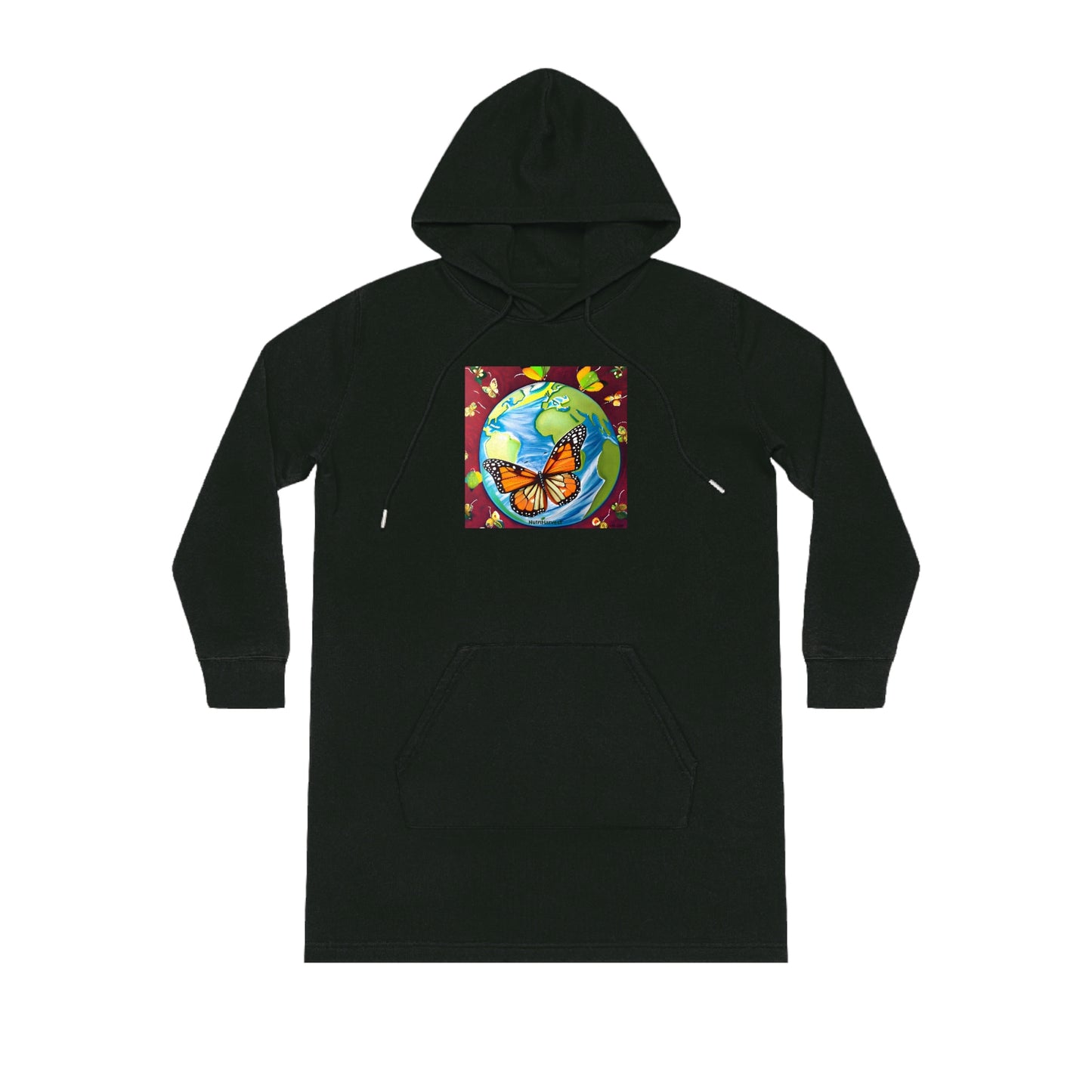 Amazing Streeter Hoodie Dress with Earth and Monarch Print
