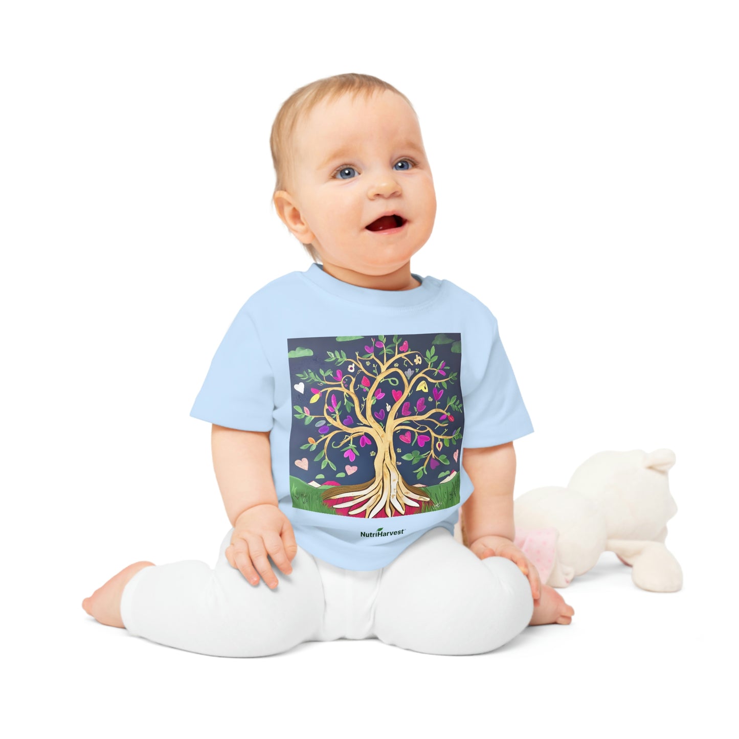 Organic Baby T-Shirt in Blue, White, Pink, Black, and Navy
