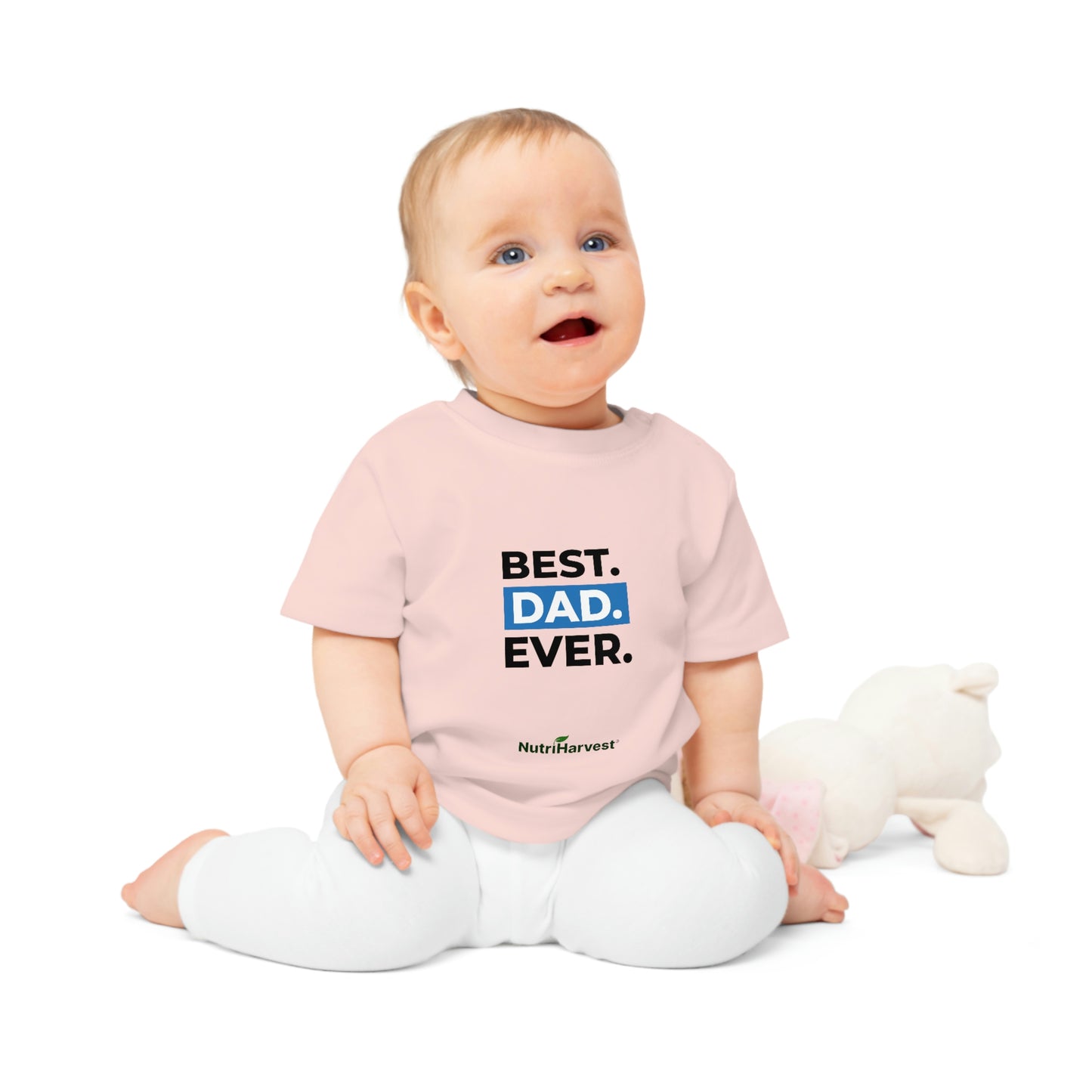 Organic Baby T-Shirt in Dusty Blue, Powder Pink, and White