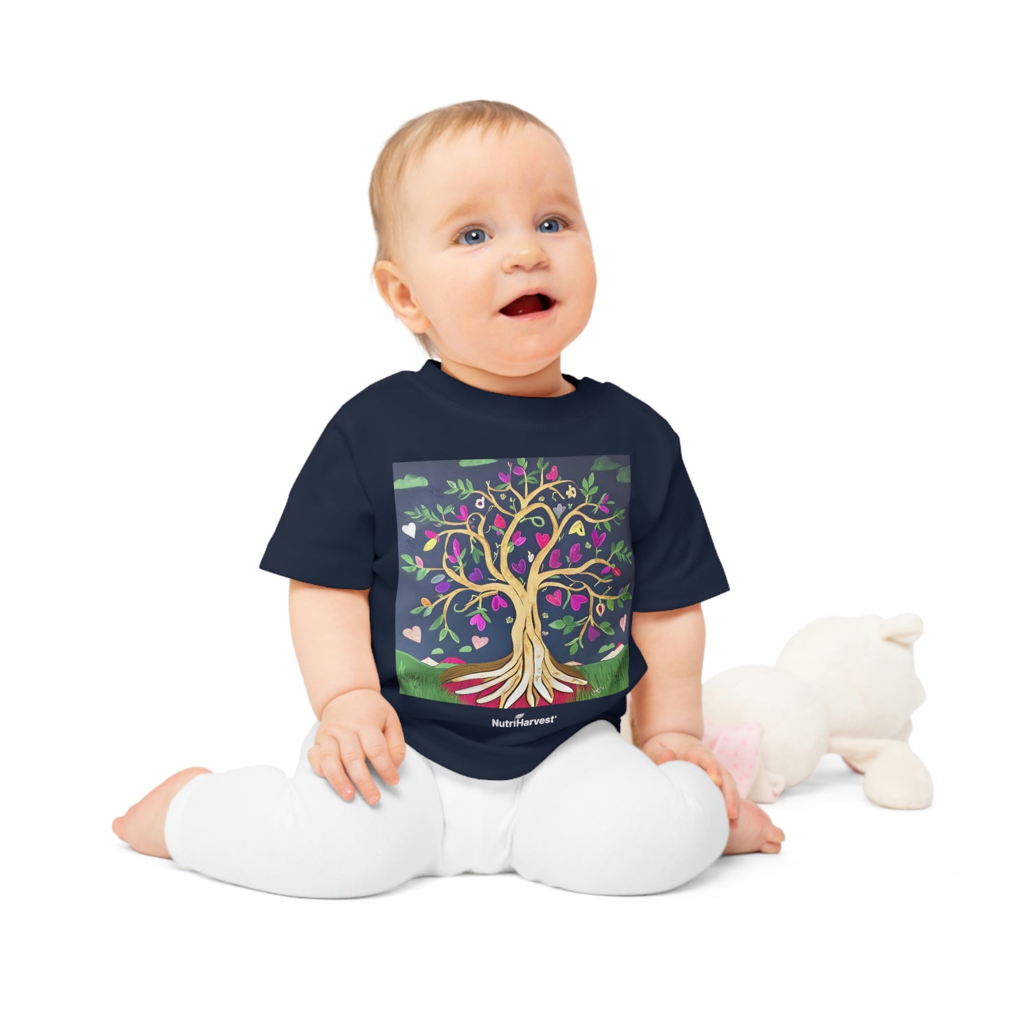 Organic Baby T-Shirt in Blue, White, Pink, Black, and Navy