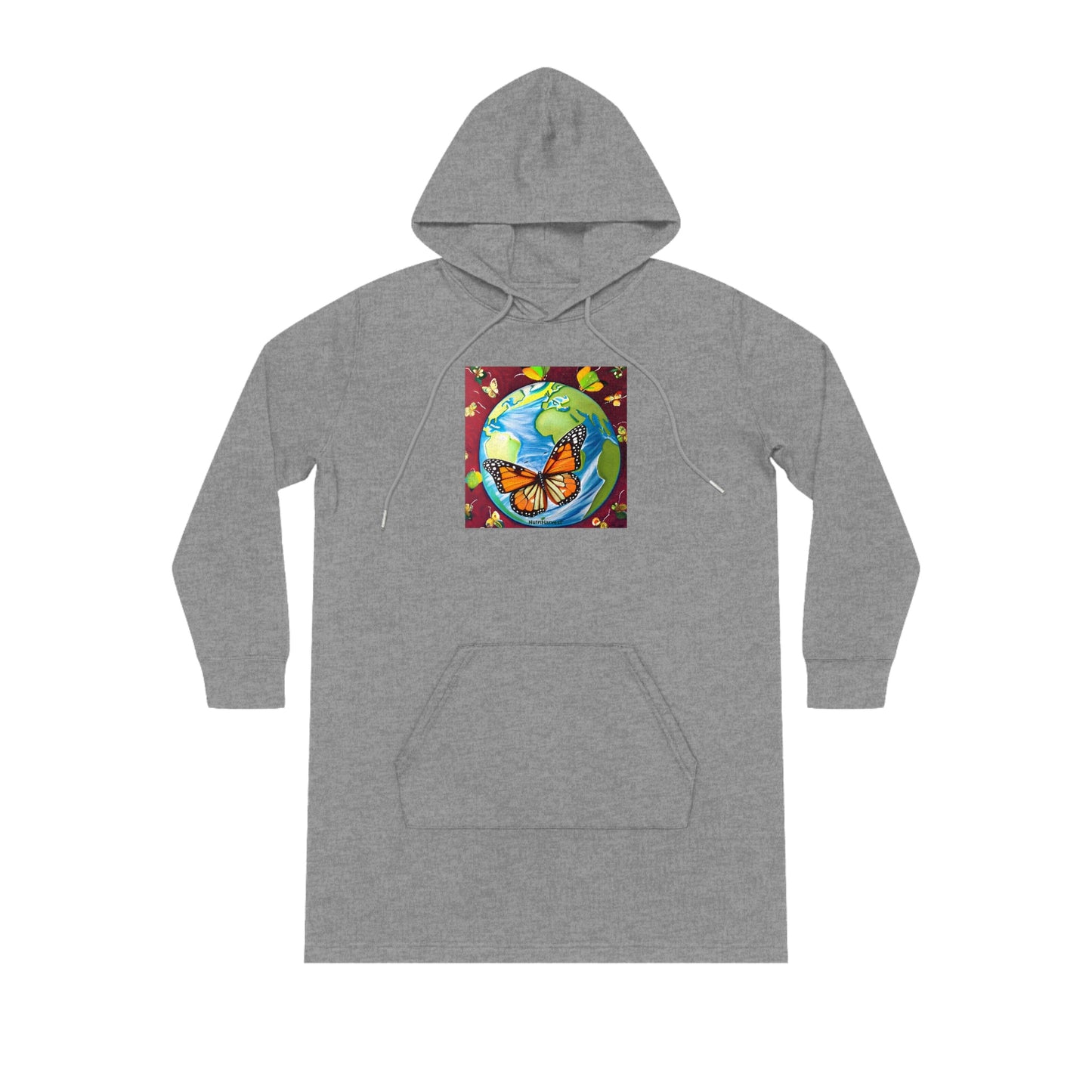 Amazing Streeter Hoodie Dress with Earth and Monarch Print