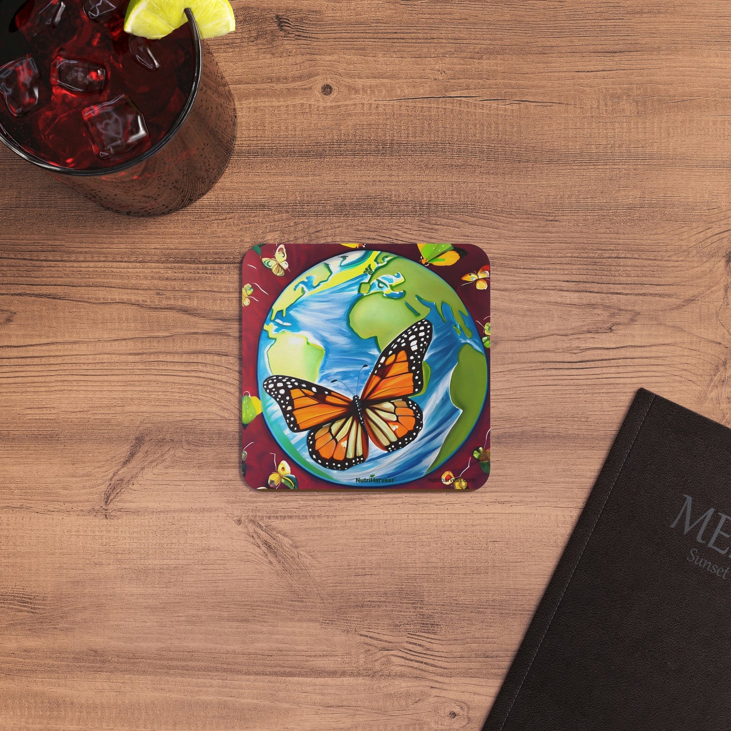 Coasters (50, 100 pcs) | Earth, Butterfly, world art