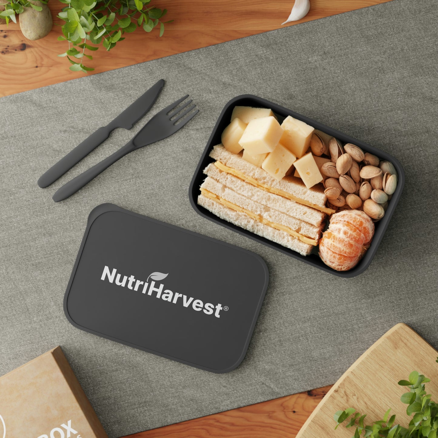 PLA Bento Lunch Box with Band and Utensils NutriHarvest®