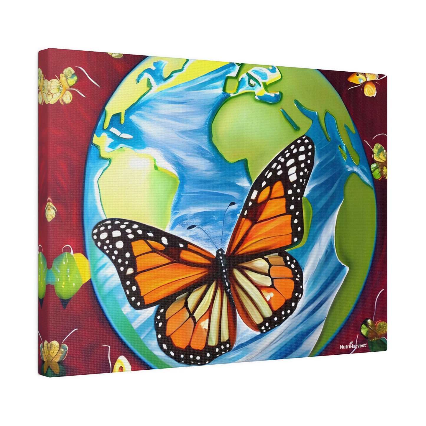Beautiful Monarch Butterfly Sustainable Pollinator Eco Artwork on Matte Canvas, 0.75"