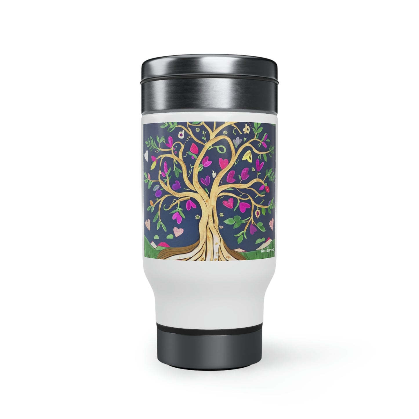 Stainless Steel Travel Mug with Handle, 14oz