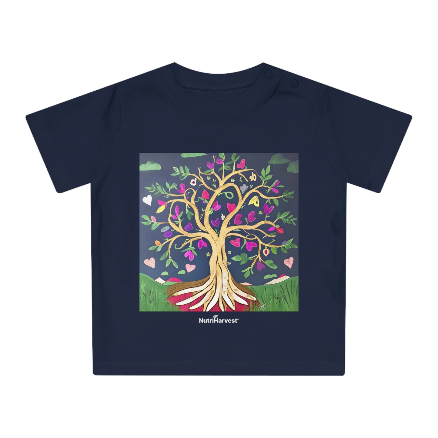 Organic Baby T-Shirt in Blue, White, Pink, Black, and Navy