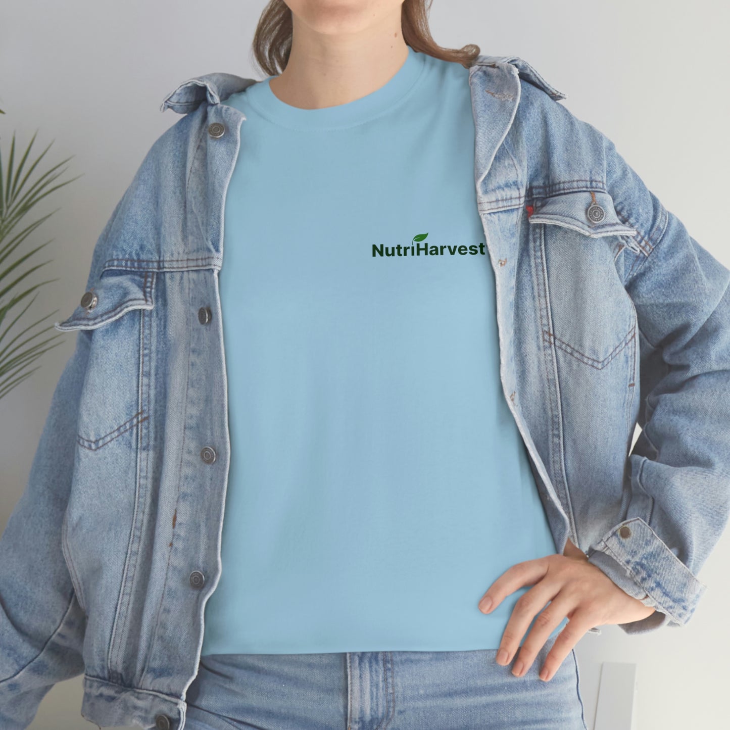 Unisex Heavy Cotton Tee NutriHarvest® in White, Ash, Sand, and Light Blue