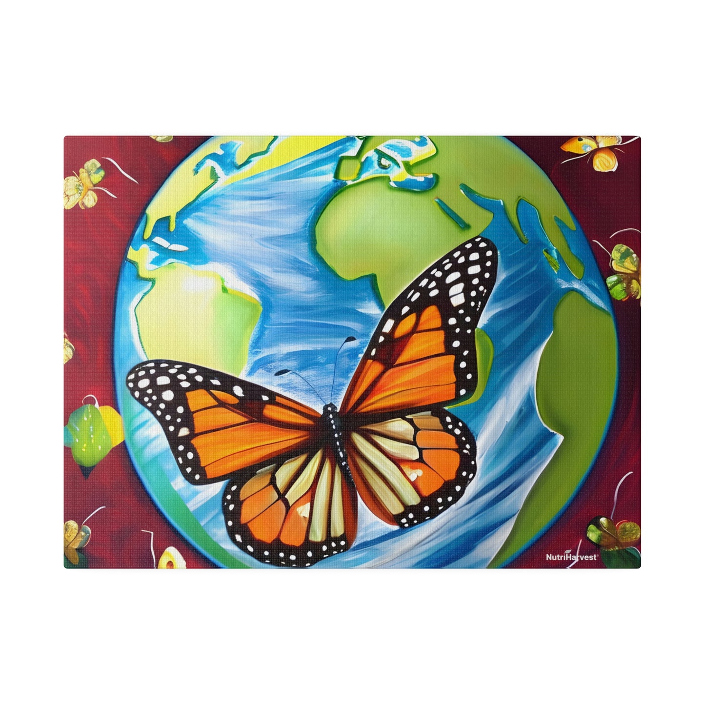 Beautiful Monarch Butterfly Sustainable Pollinator Eco Artwork on Matte Canvas, 0.75"