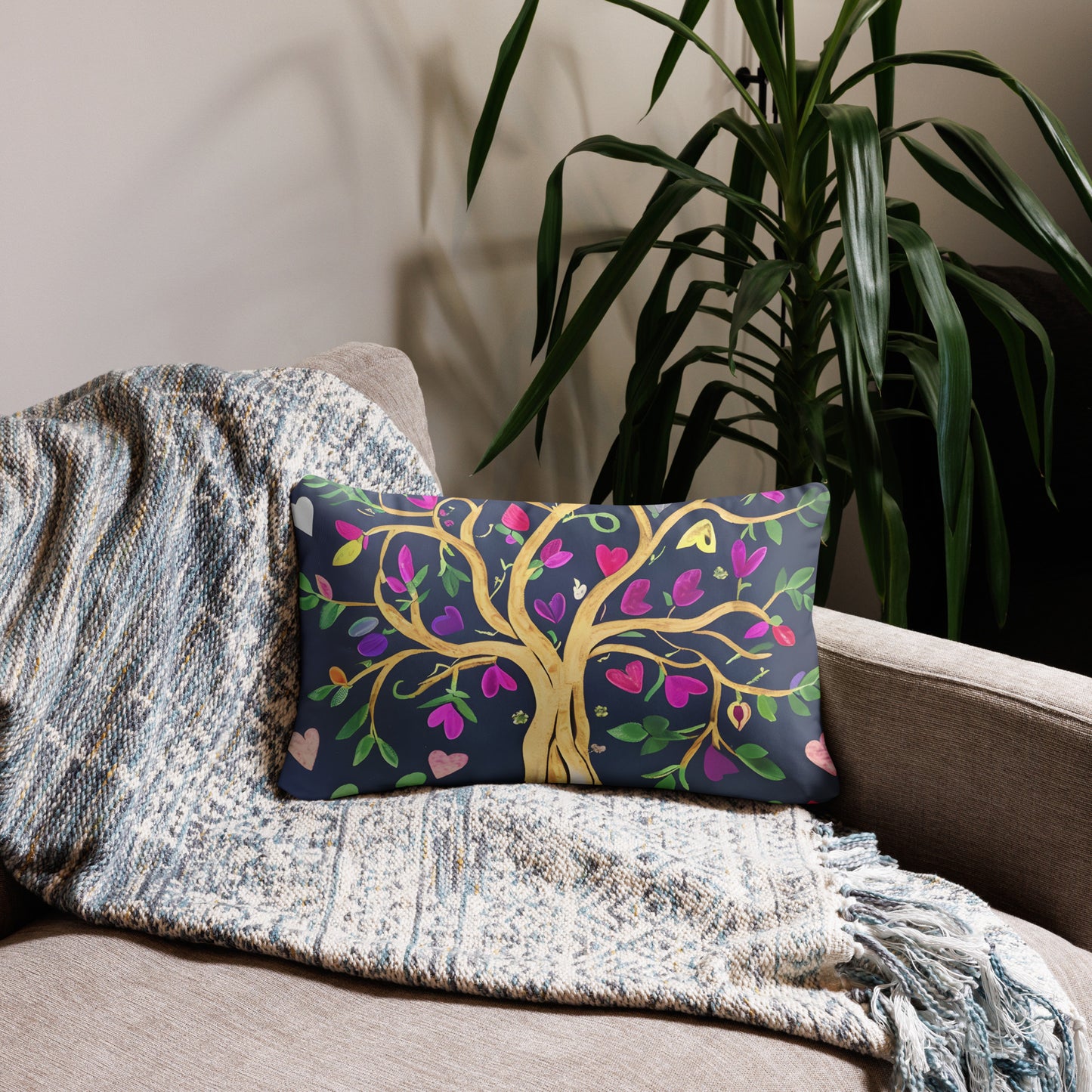 Beautiful Throw Pillow with Bold New Eco Tree art- Simple yet Amazing for Your Home Decor