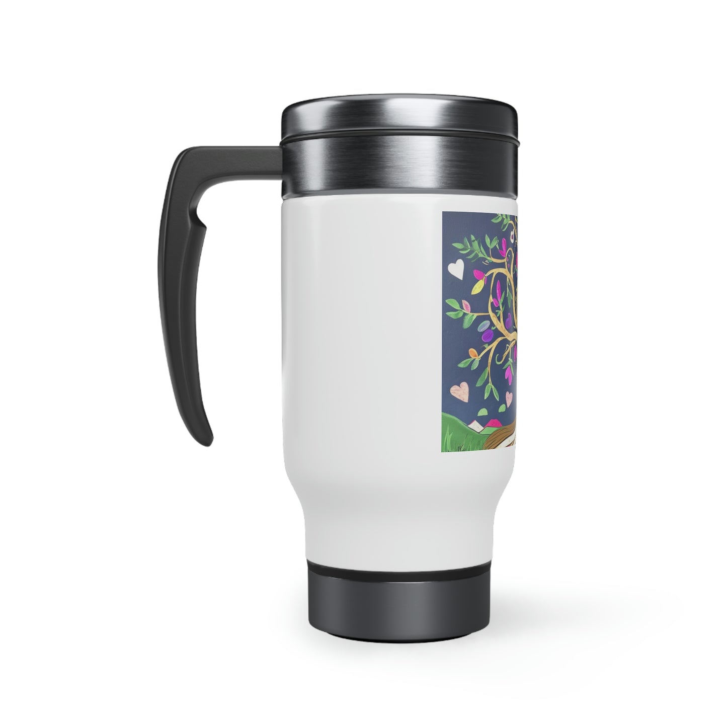 Stainless Steel Travel Mug with Handle, 14oz