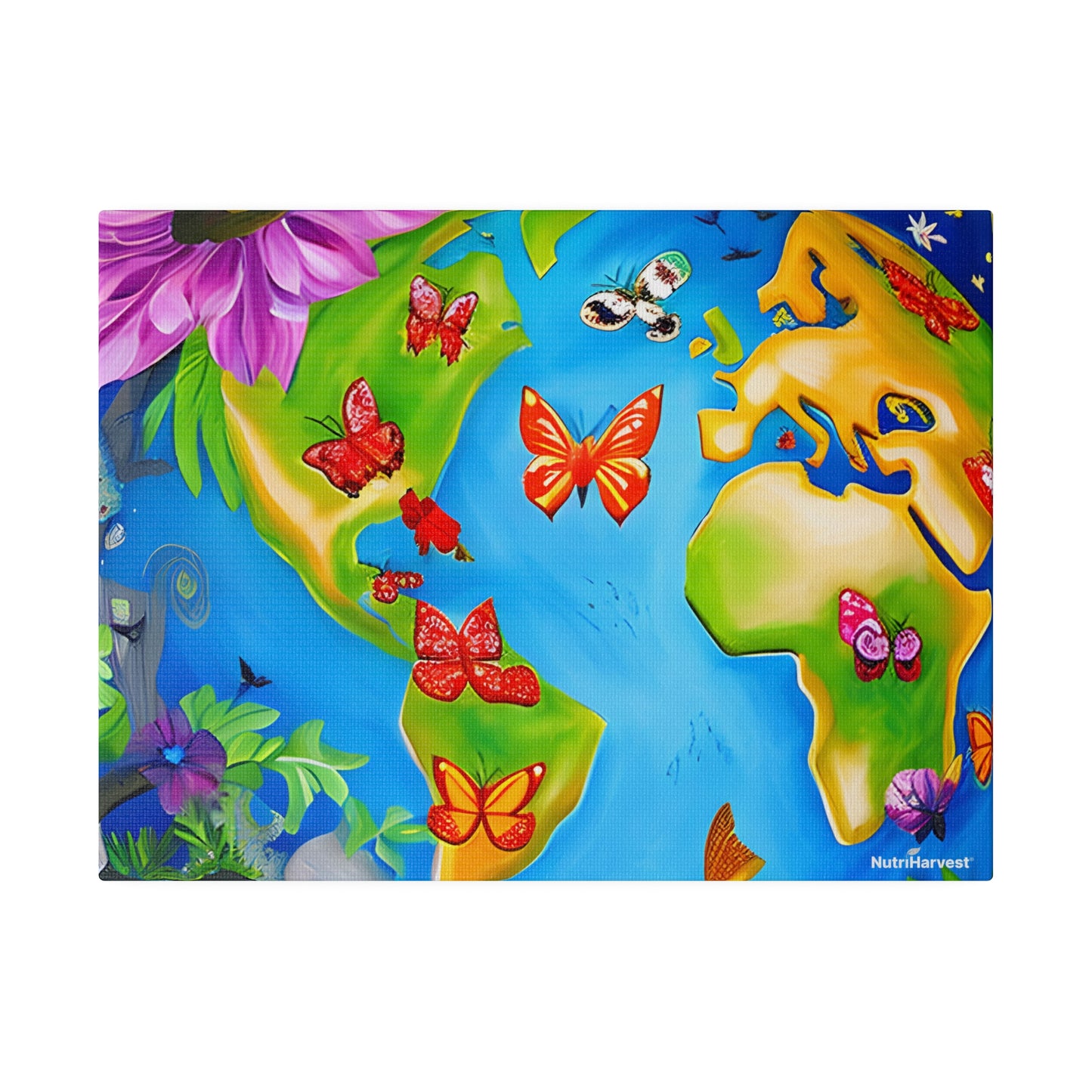 Earth's Pollinators Sustainable Eco Art on Matte Canvas, 12" x 9" x 0.75"