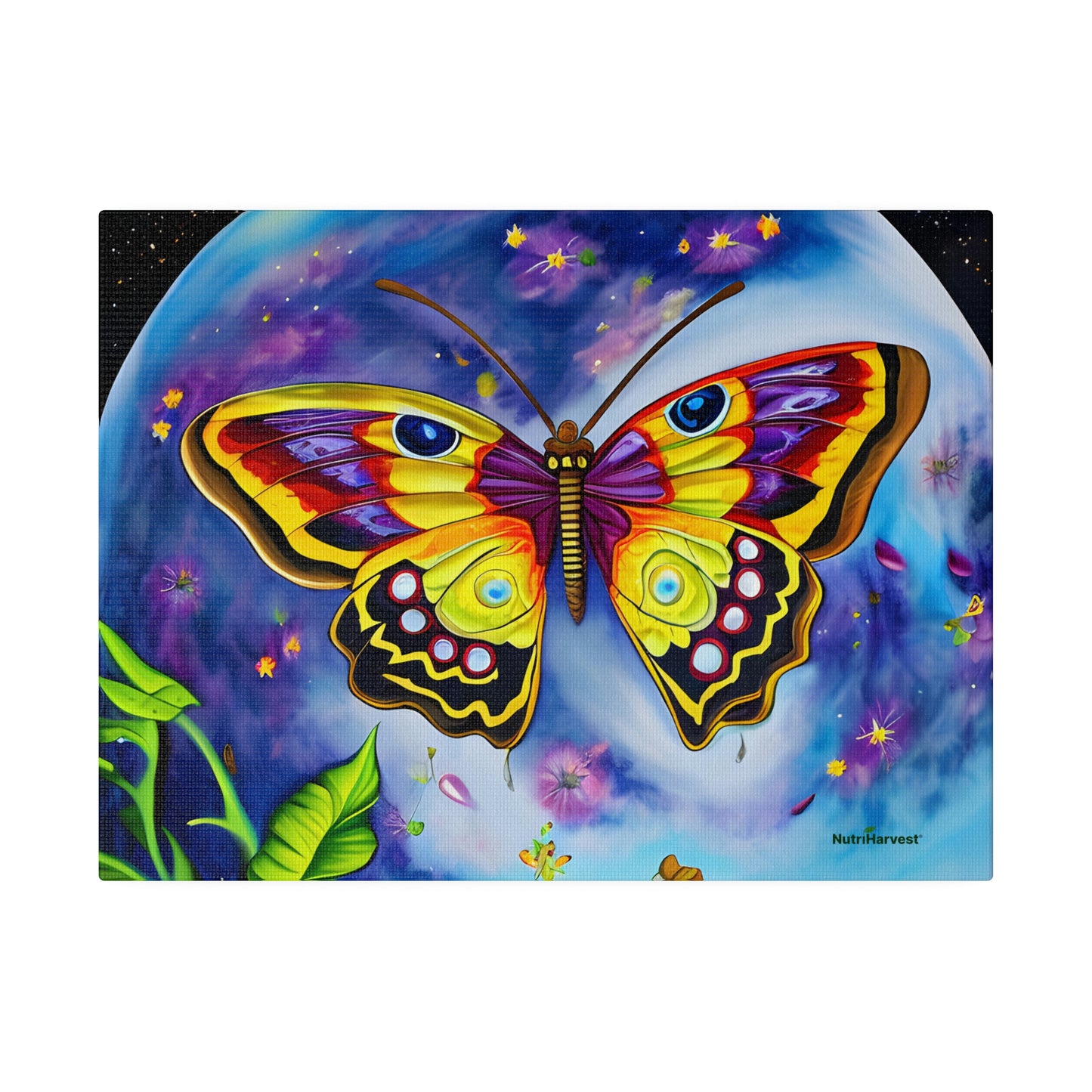 Beautiful Cosmic Butterfly Sustainable Pollinator Eco Artwork on Matte Canvas, 0.75"