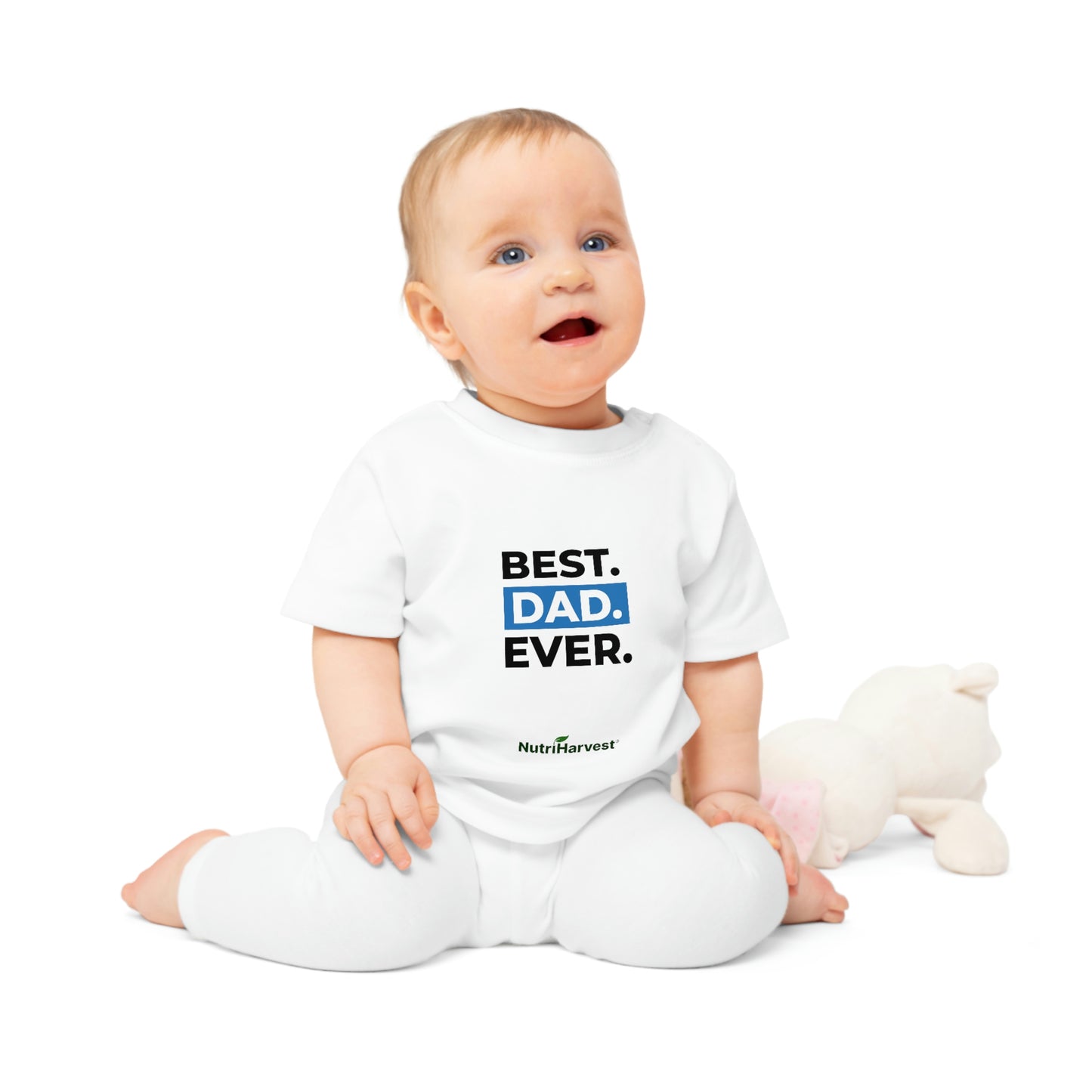 Organic Baby T-Shirt in Dusty Blue, Powder Pink, and White