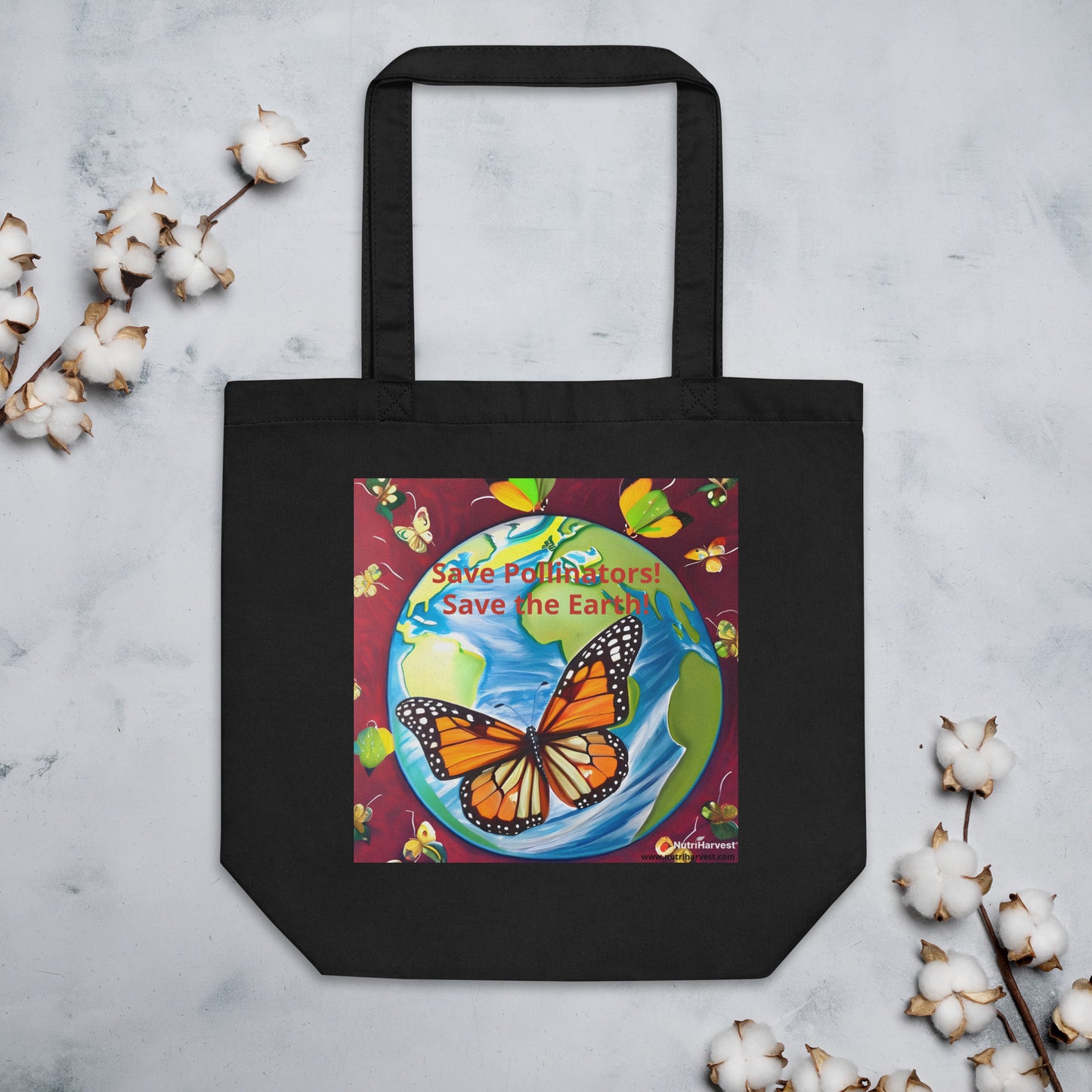 Eco Tote Bag Save Pollinators, Save the Earth