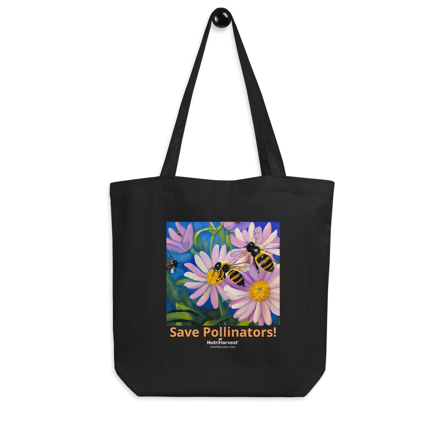 Eco Tote Bag | Save Pollinators | Bees and Flower Art