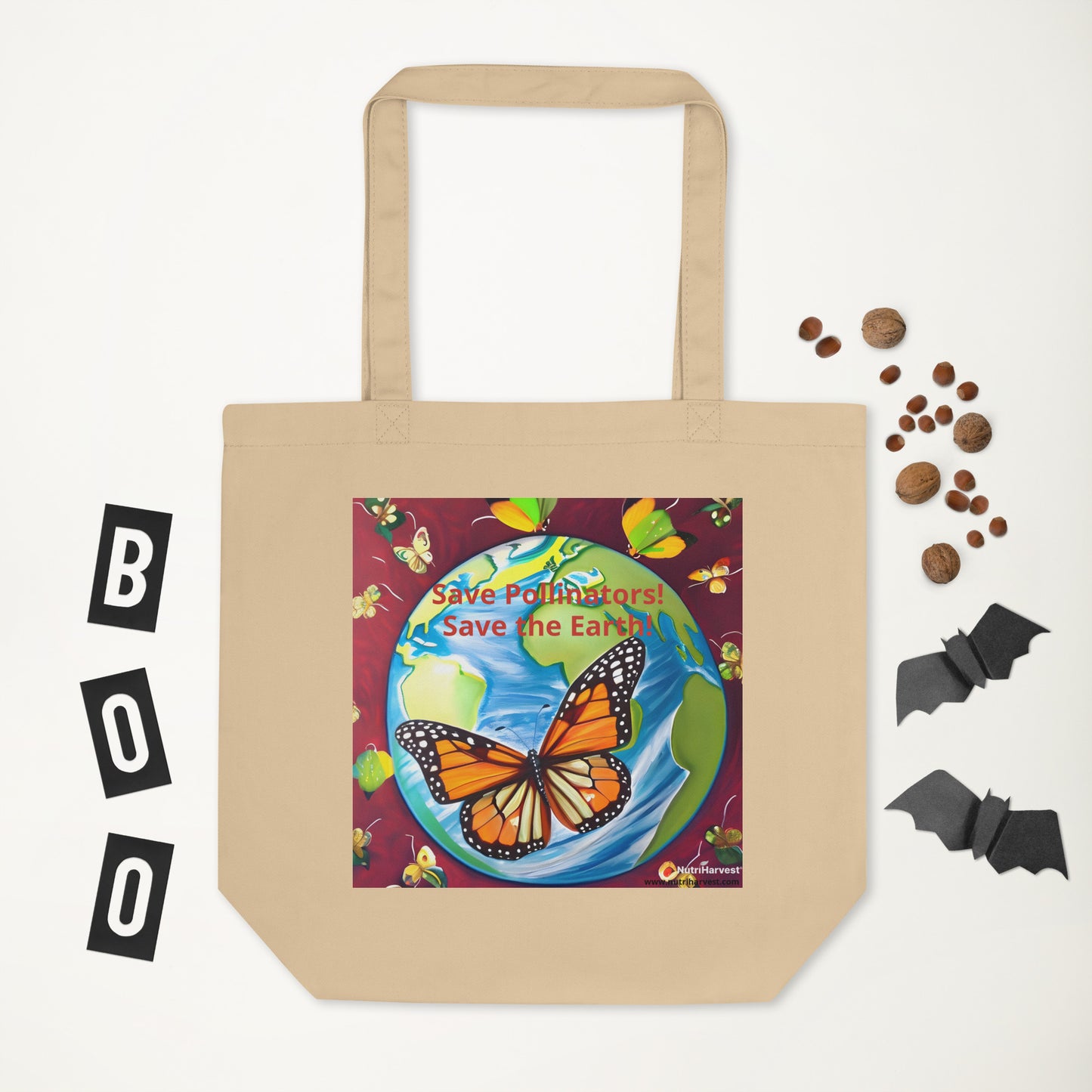 Eco Tote Bag Save Pollinators, Save the Earth