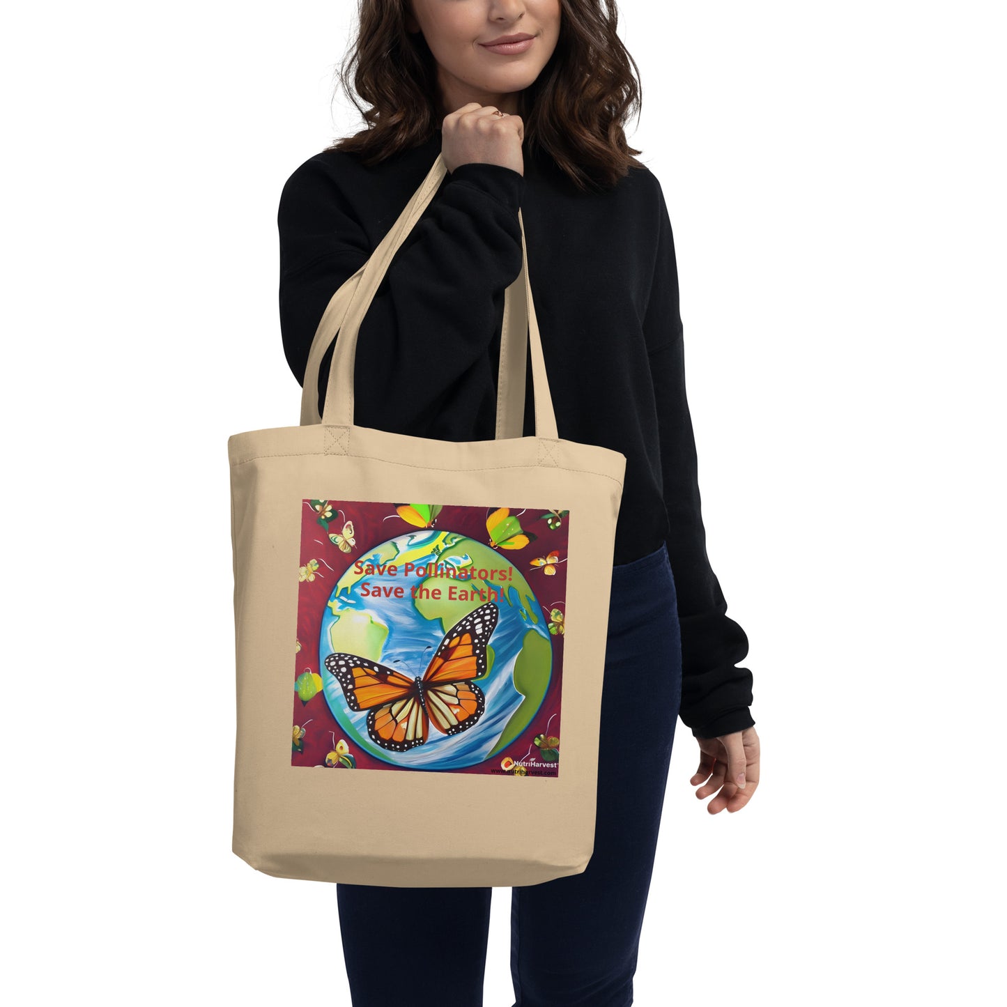 Eco Tote Bag Save Pollinators, Save the Earth