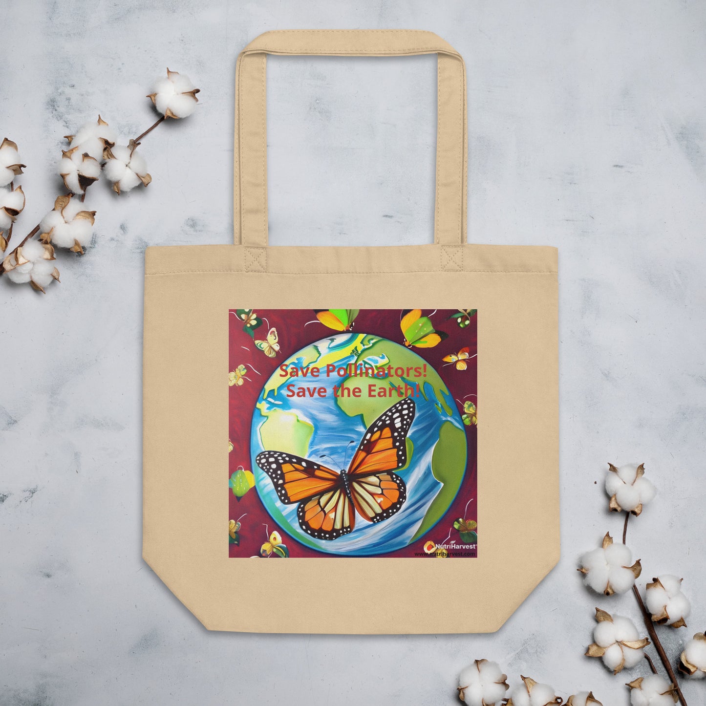 Eco Tote Bag Save Pollinators, Save the Earth