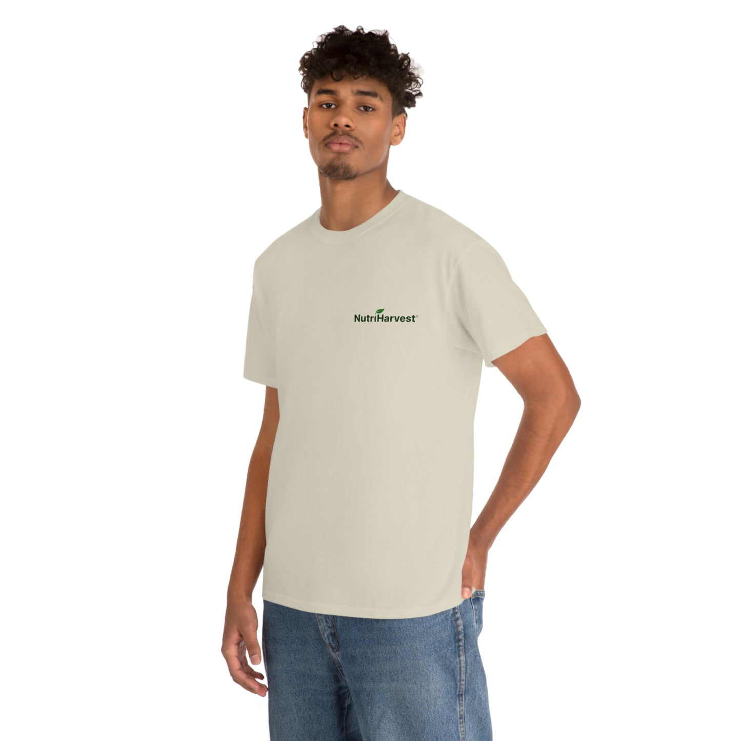 Unisex Heavy Cotton Tee NutriHarvest® in White, Ash, Sand, and Light Blue