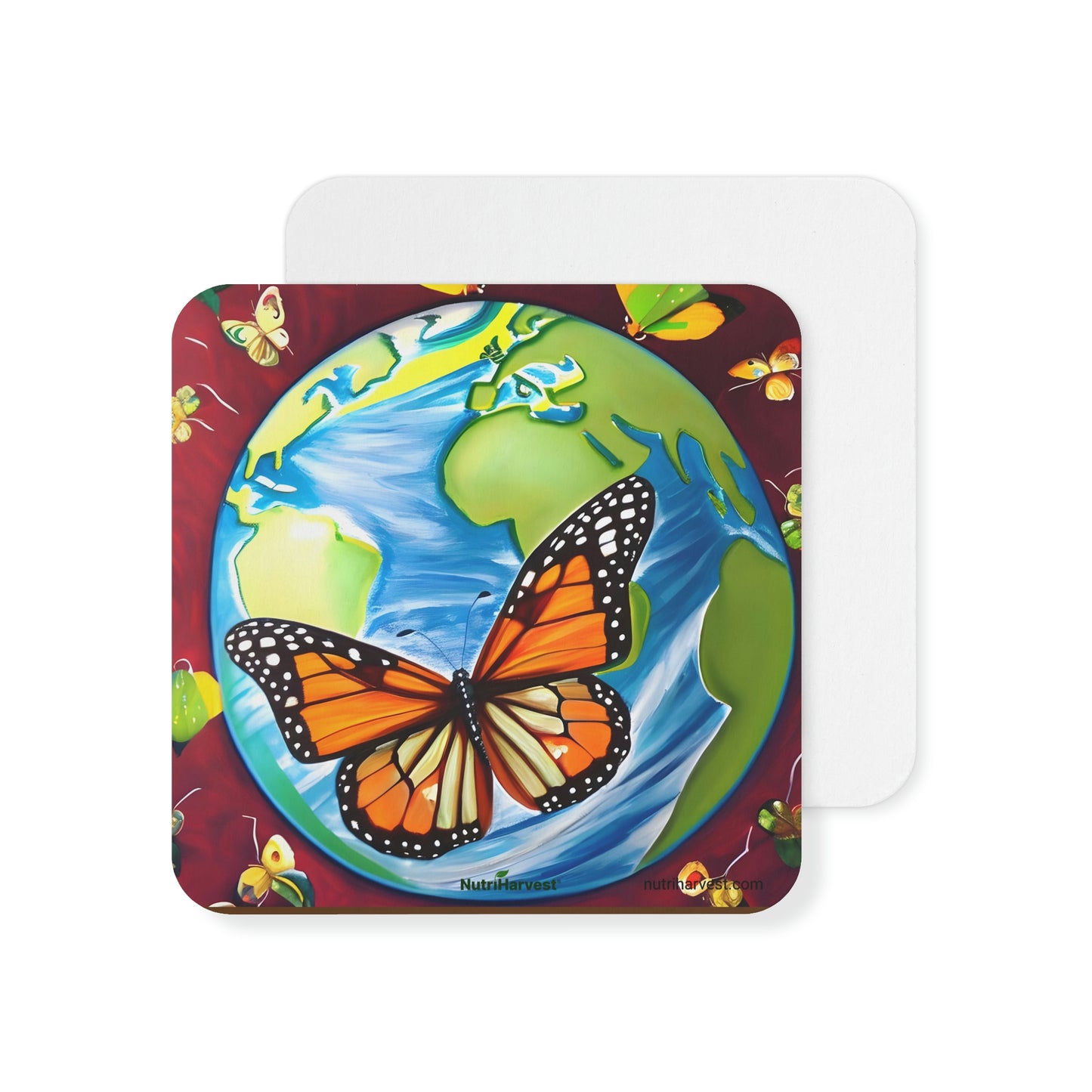 Coasters (50, 100 pcs) | Earth, Butterfly, world art