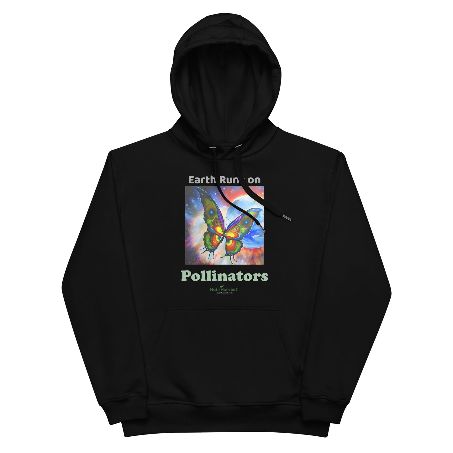 Premium Eco-Conscious Hoodie Earth Pollinators Theme
