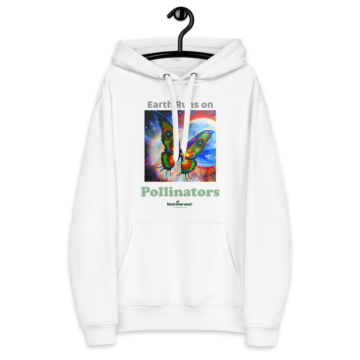 Premium Eco-Conscious Hoodie Earth Pollinators Theme
