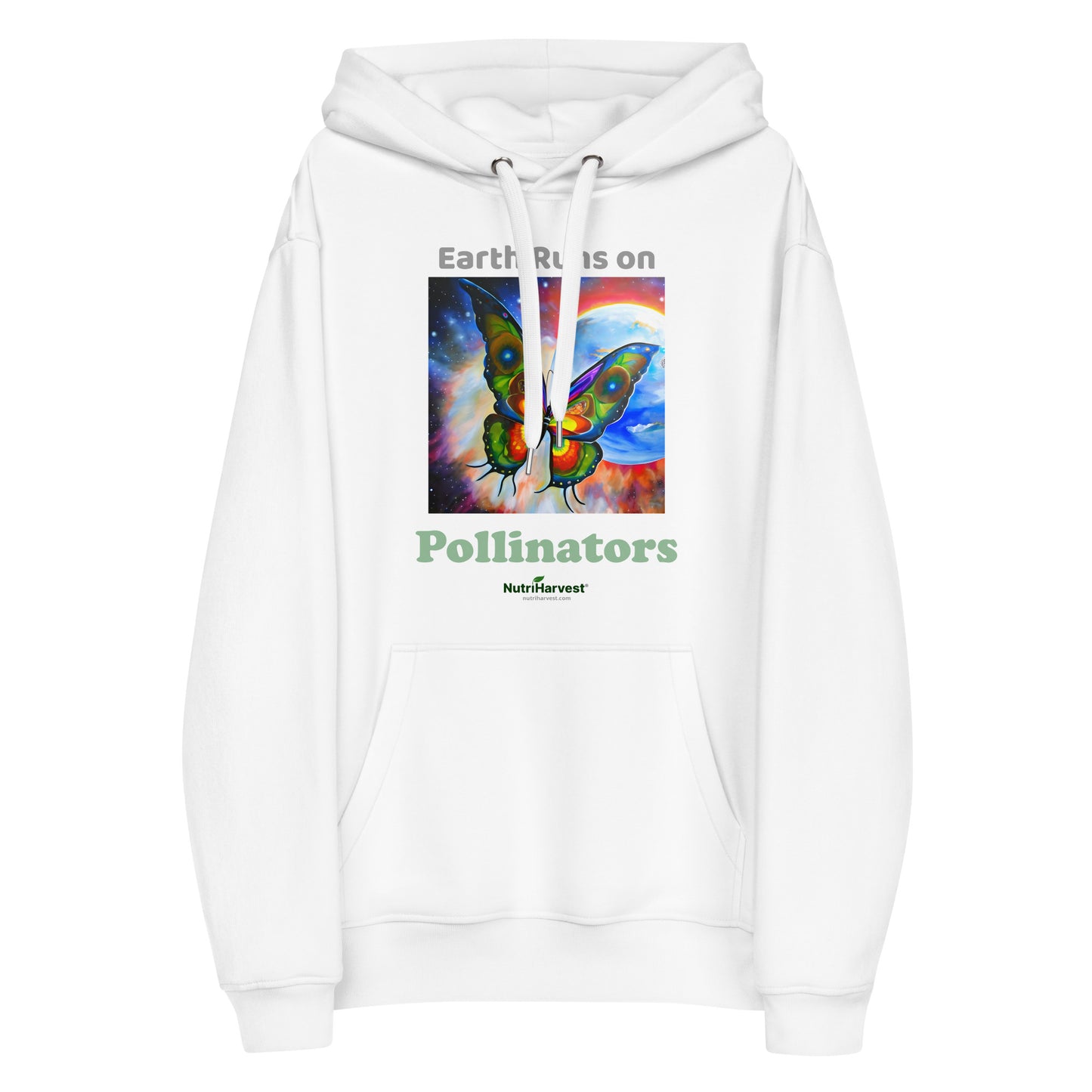 Premium Eco-Conscious Hoodie Earth Pollinators Theme