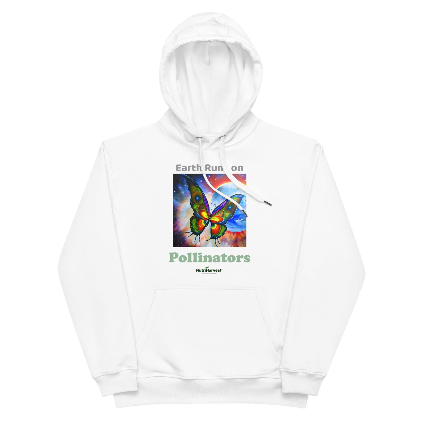 Premium Eco-Conscious Hoodie Earth Pollinators Theme