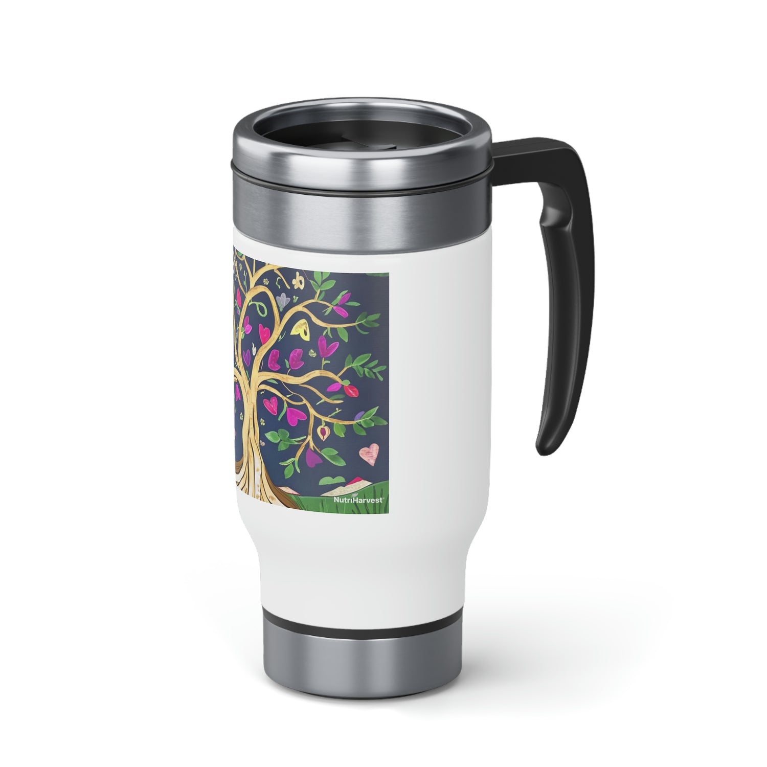 NutriHarvest® Stainless Steel Travel Mug with Handle