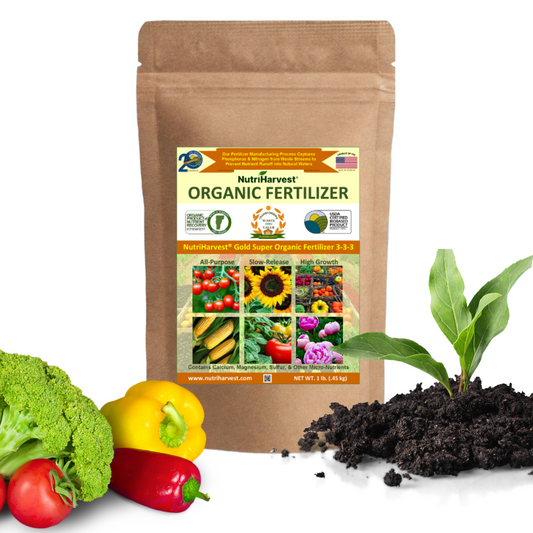 NutriHarvest® Gold Super Organic Fertilizer 3-3-3, USDA-certified Biobased, in Resealable Bag