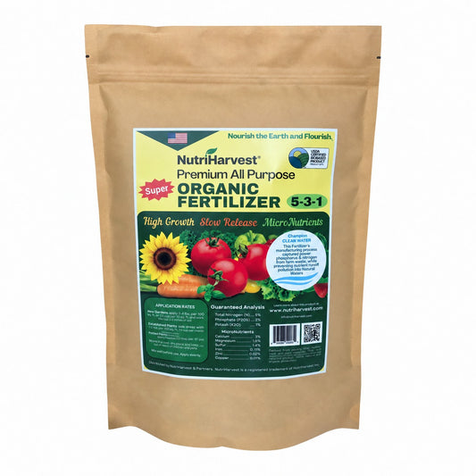 NutriHarvest® Premium Super Organic Fertilizer 5-3-1, USDA Certified Biobased®