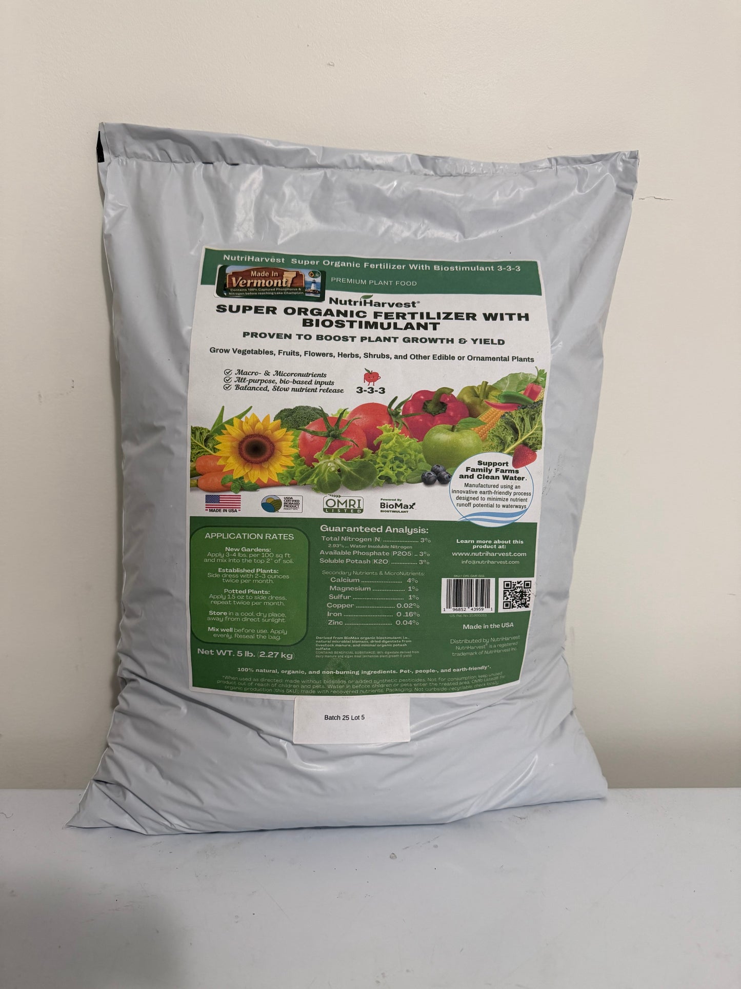 NutriHarvest® Super Organic Fertilizer with Biostimulant 3-3-3, OMRI Listed®, USDA Certified Biobased® (50 lb, 1 Ton Bulk Sizes)