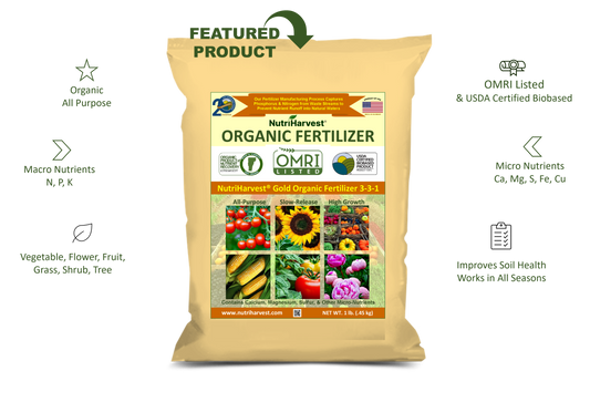 NutriHarvest® Gold Organic Fertilizer 3-3-1, OMRI Listed, Resealable 1 lb. Bag (Free shipping in US)