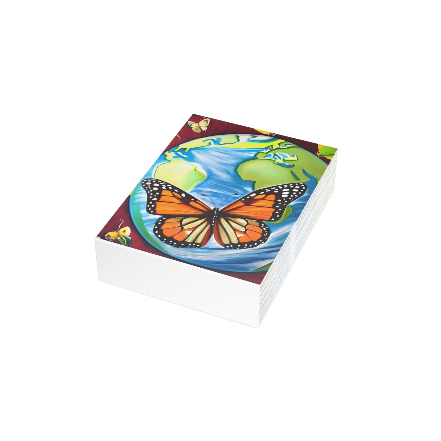 Beautiful Monarch  Butterfly on Earth Folded Sustainable Greeting Cards (1, 10, 30, or 50pcs)