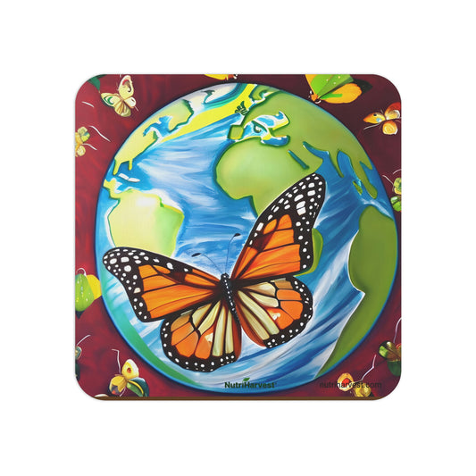 Coasters (50, 100 pcs) | Earth, Butterfly, world art