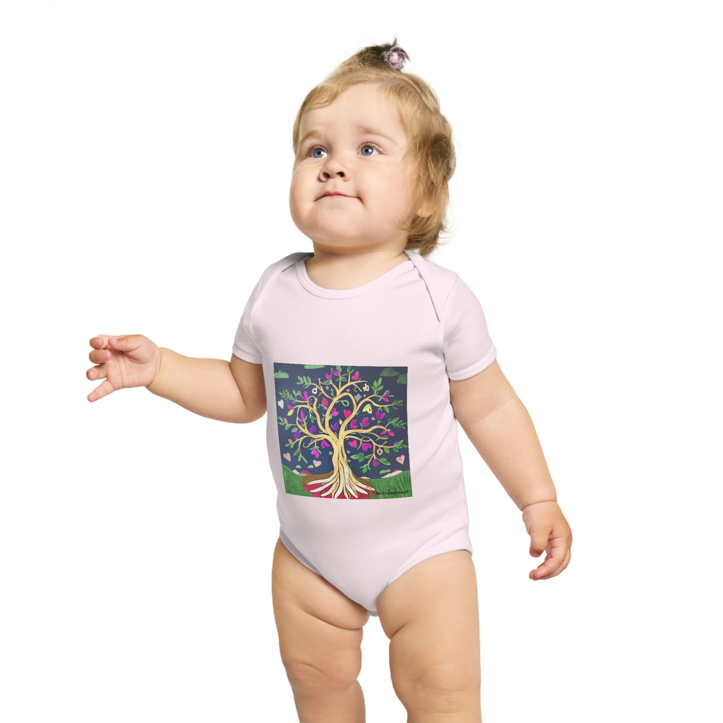 Organic Short Sleeve Baby Onesie, Bodysuit in Pale Blue, Pale Pink, White, Black, Royal Blue, and Navy