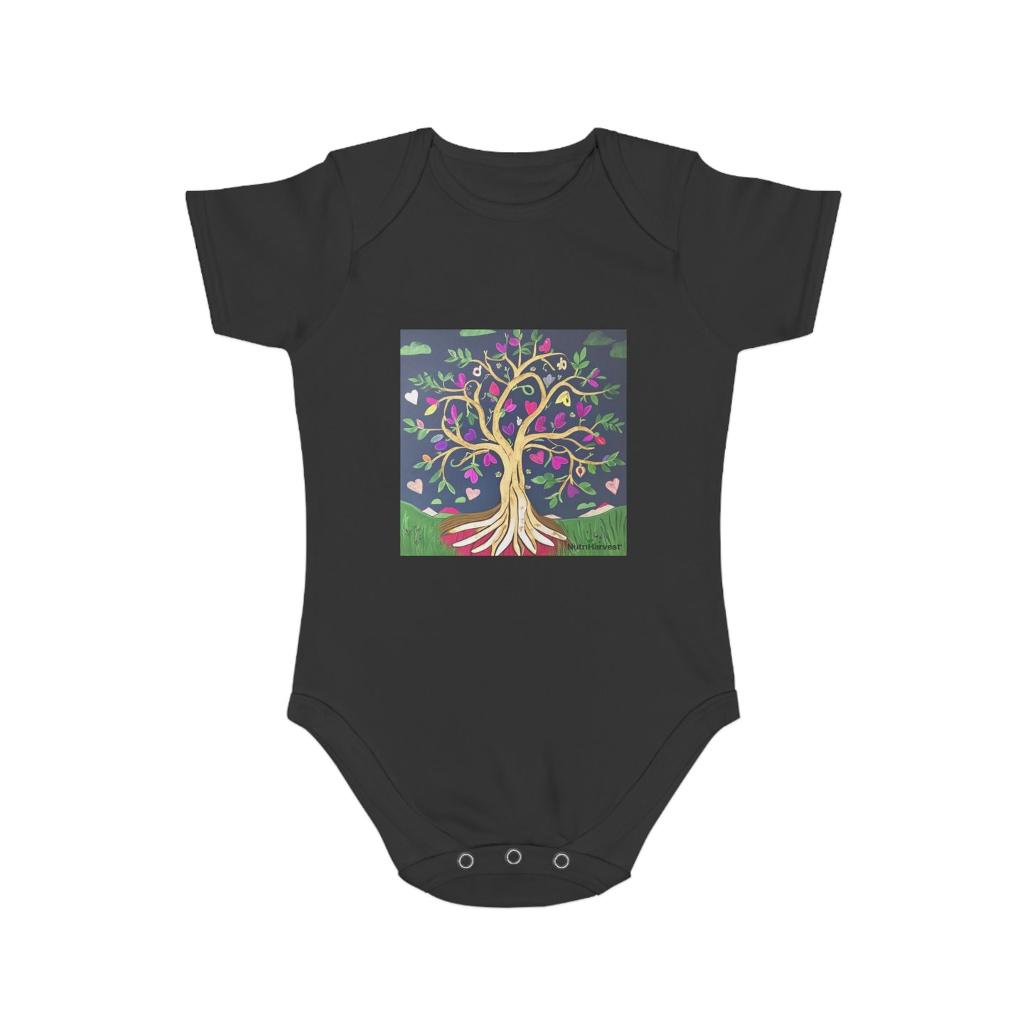 Organic Short Sleeve Baby Onesie, Bodysuit in Pale Blue, Pale Pink, White, Black, Royal Blue, and Navy