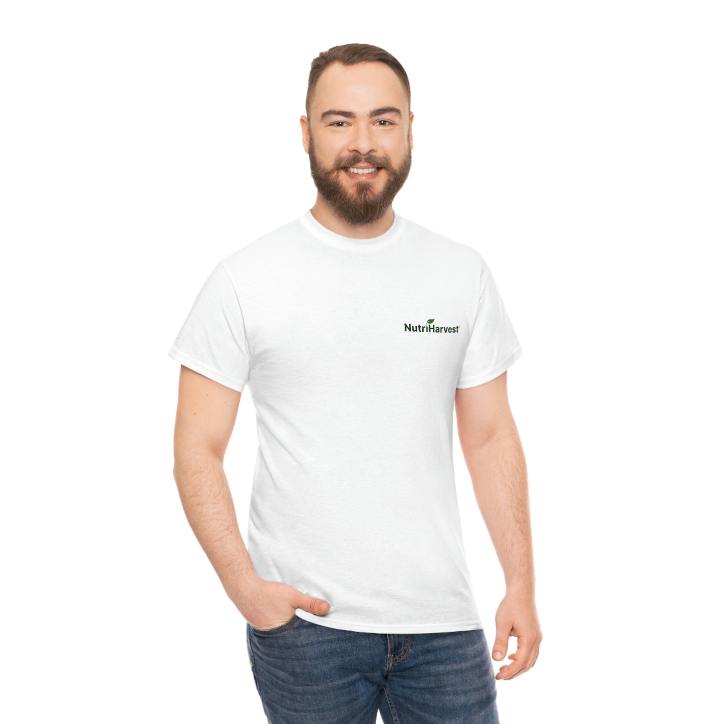 Unisex Heavy Cotton Tee NutriHarvest® in White, Ash, Sand, and Light Blue
