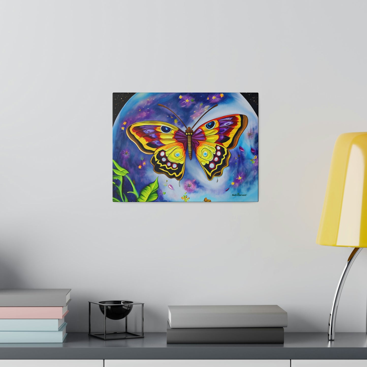 Beautiful Cosmic Butterfly Sustainable Pollinator Eco Artwork on Matte Canvas, 0.75"