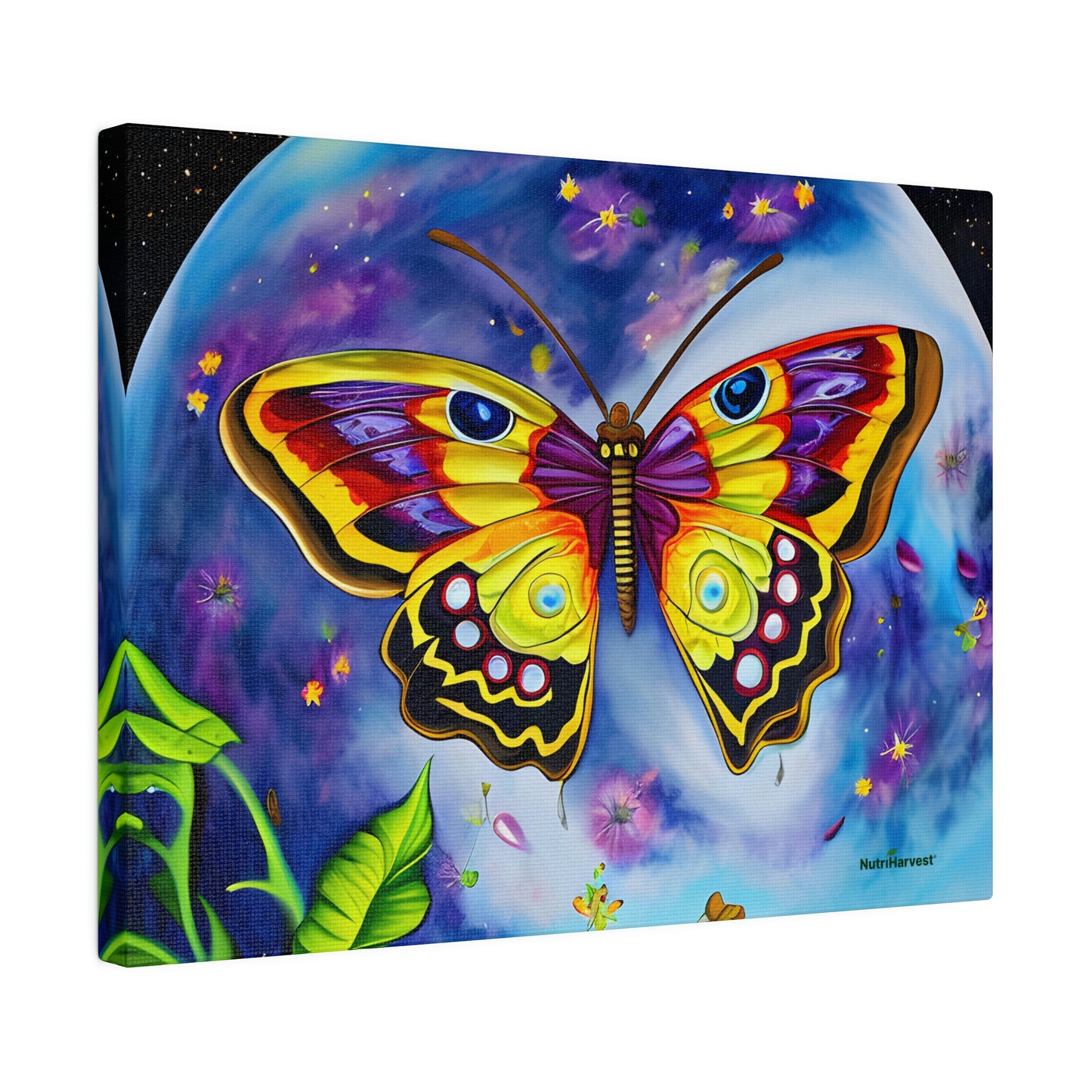 Beautiful Cosmic Butterfly Sustainable Pollinator Eco Artwork on Matte Canvas, 0.75"