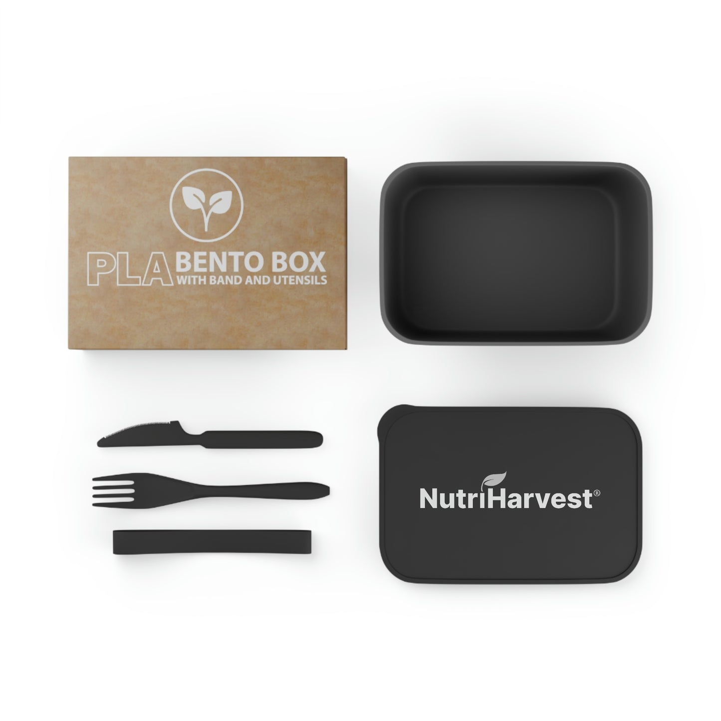 PLA Bento Lunch Box with Band and Utensils NutriHarvest®