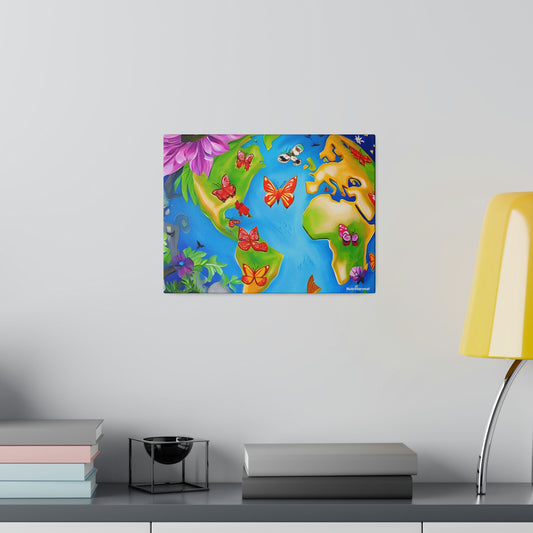 Earth's Pollinators Sustainable Eco Art on Matte Canvas, 12" x 9" x 0.75"