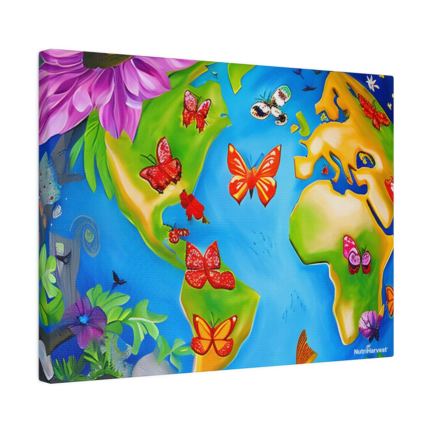 Earth's Pollinators Sustainable Eco Art on Matte Canvas, 12" x 9" x 0.75"