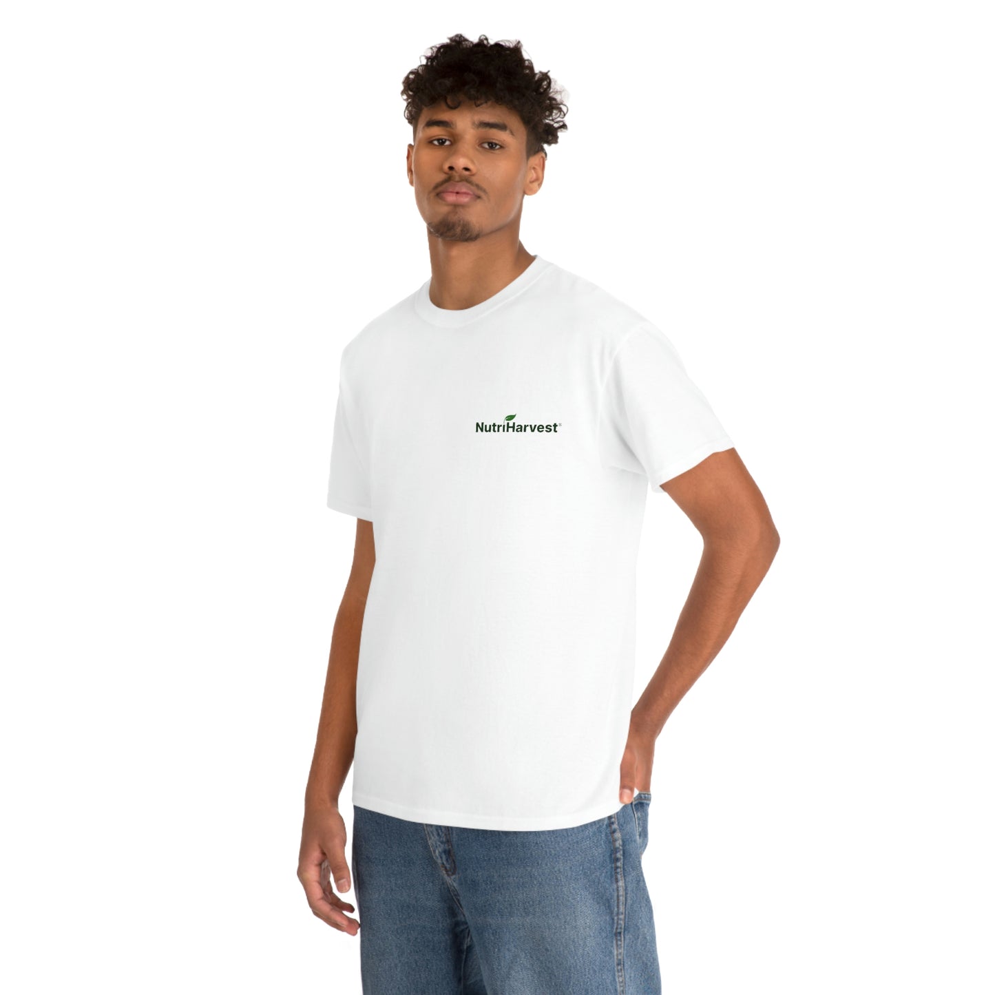 Unisex Heavy Cotton Tee NutriHarvest® in White, Ash, Sand, and Light Blue