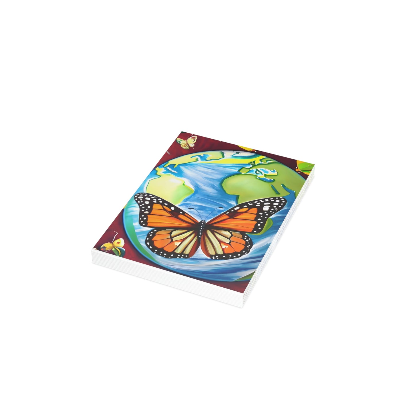 Beautiful Monarch  Butterfly on Earth Folded Sustainable Greeting Cards (1, 10, 30, or 50pcs)